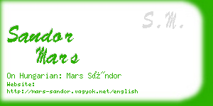 sandor mars business card